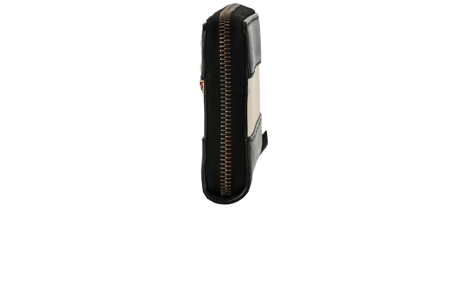 Gucci Queen Margaret Zip Around Wallet, &pound;175, Accessories, Black/White, Leather, Bottom view